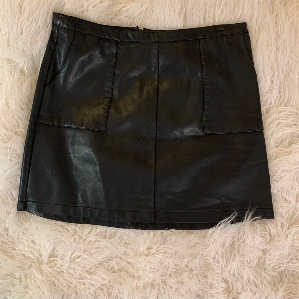 Next pleather black mini skirt